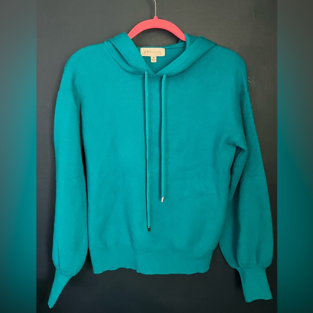 Philosophy Women’s Pullover Athletic Blue Size Medium Hoodie